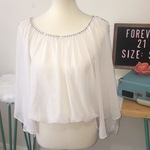 Sheer white blouse‎ size small